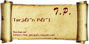 Tarján Pál névjegykártya