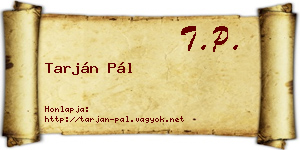 Tarján Pál névjegykártya